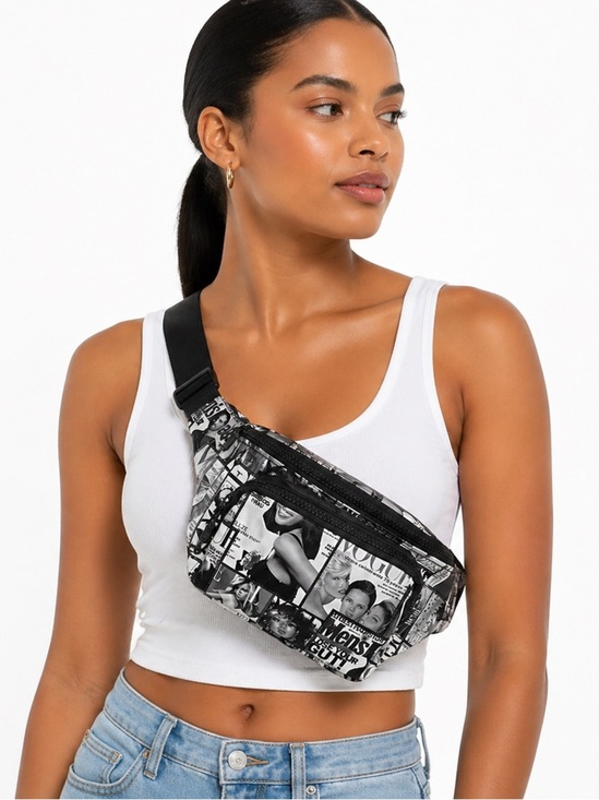 Vogue Handbags - Vogue Black & White Photo-Collage Crossbody Bag